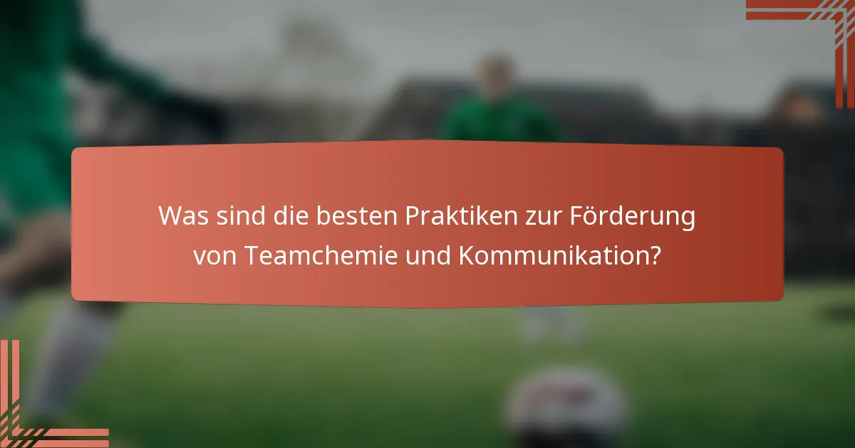 Was sind die besten Praktiken zur Förderung von Teamchemie und Kommunikation?