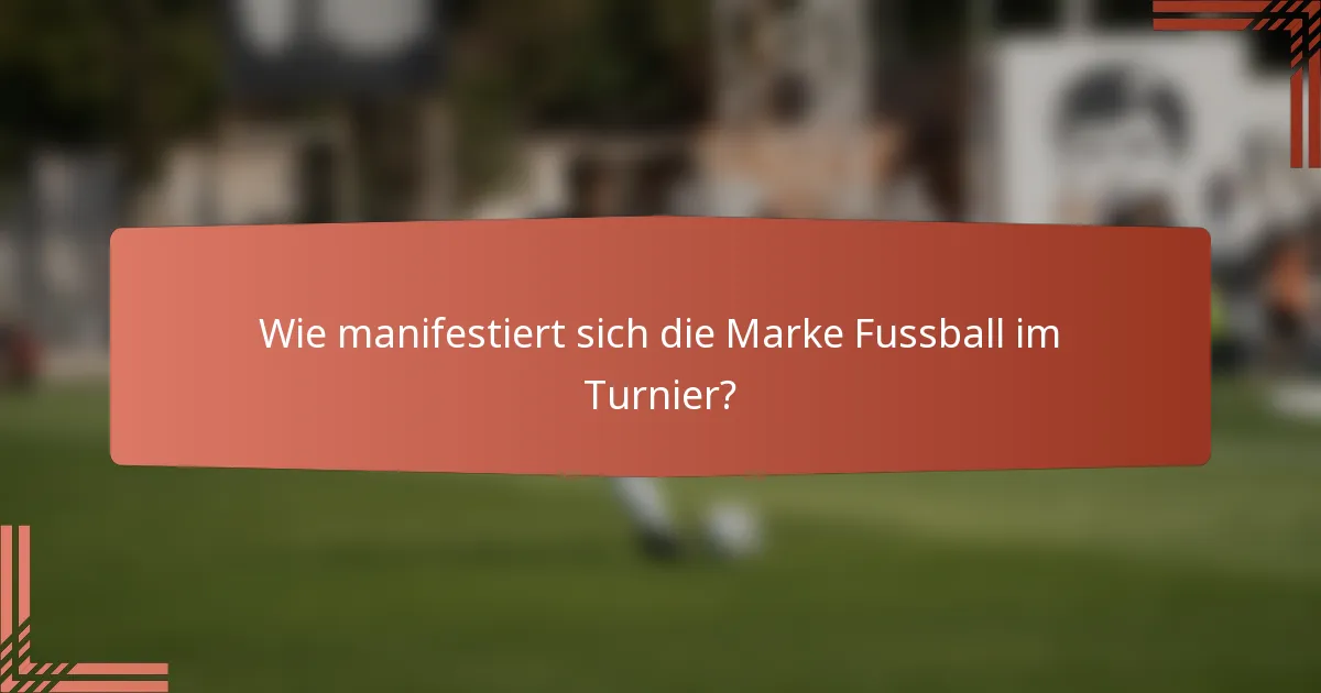 Wie manifestiert sich die Marke Fussball im Turnier?